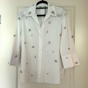 Embellished button down shirt